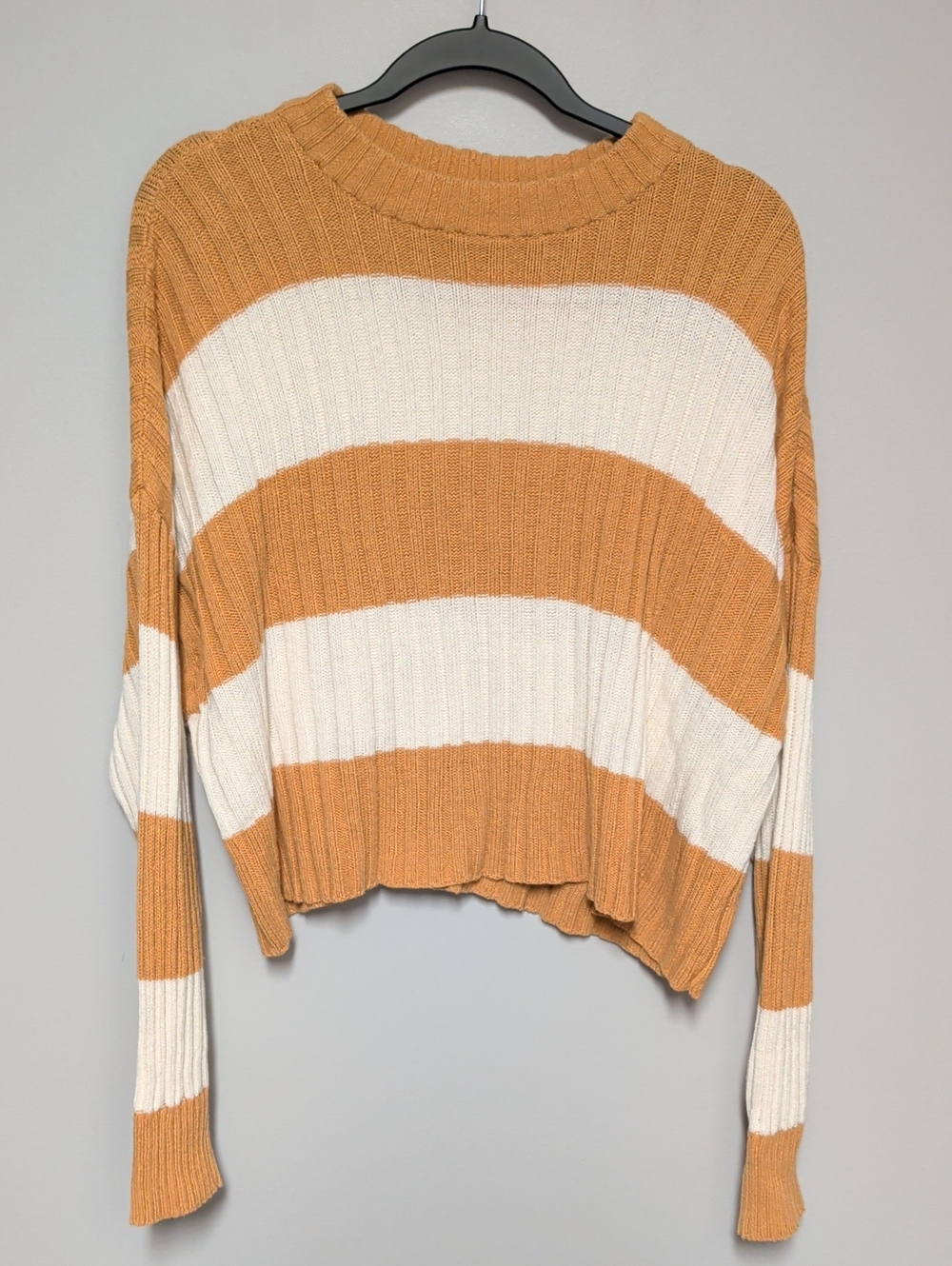 American Eagle Outfitters Striped Crewneck Sweater - Cream & Tan